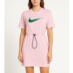 Nike Pink Swoosh Drawstring Waist Dress Women’s Size: Medium